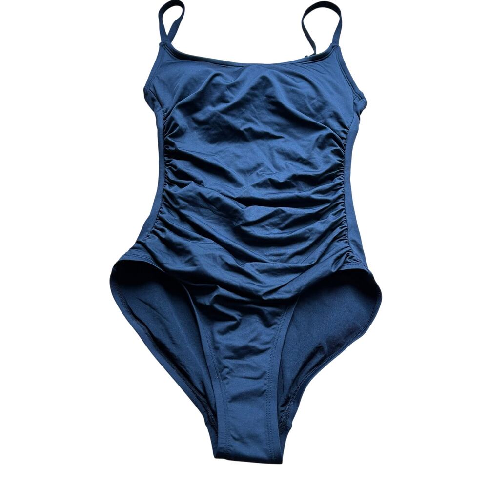 Shade & Shore Black Size Small Ruched One Piece Swimsuit Adjustable Straps